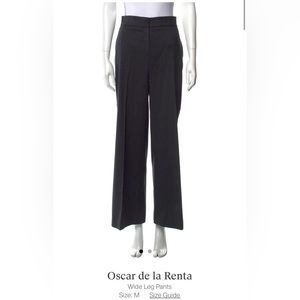 Oscar De La Renta vintage navy wool wide leg high waist trousers